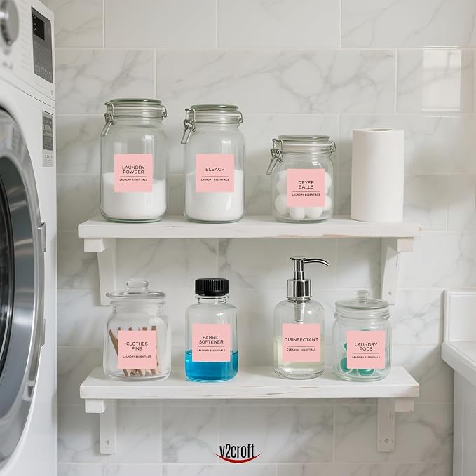 144 PCS Minimalist Laundry Room Labels Set, v2croft Water Resistant Stickers - Image 6