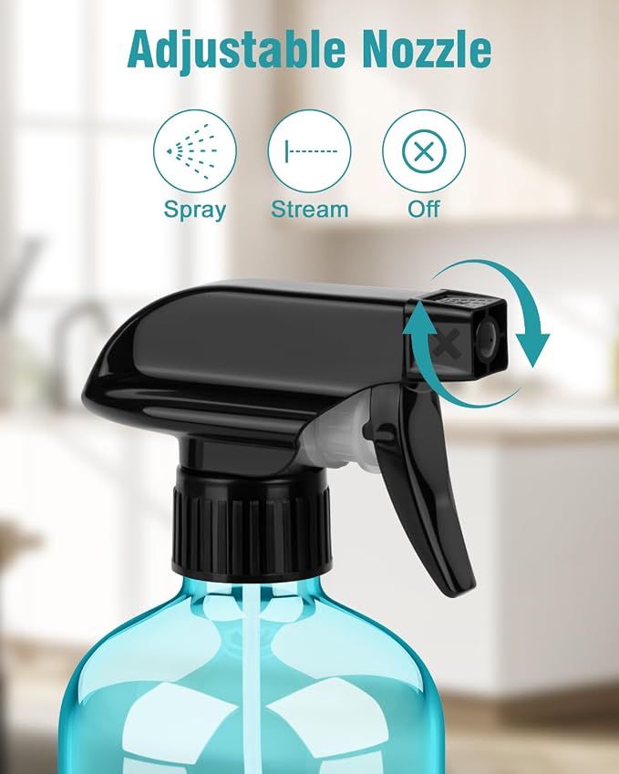 Glass Spray Bottle, Light Blue Glass Spray Bottle Set & Accessories Refillable - Image 2