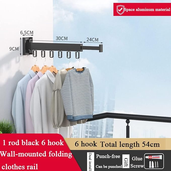 Clothes Drying Rack, Laundry Drying Rack, Wall Mounted Clothes Rack, Clothes - Image 6