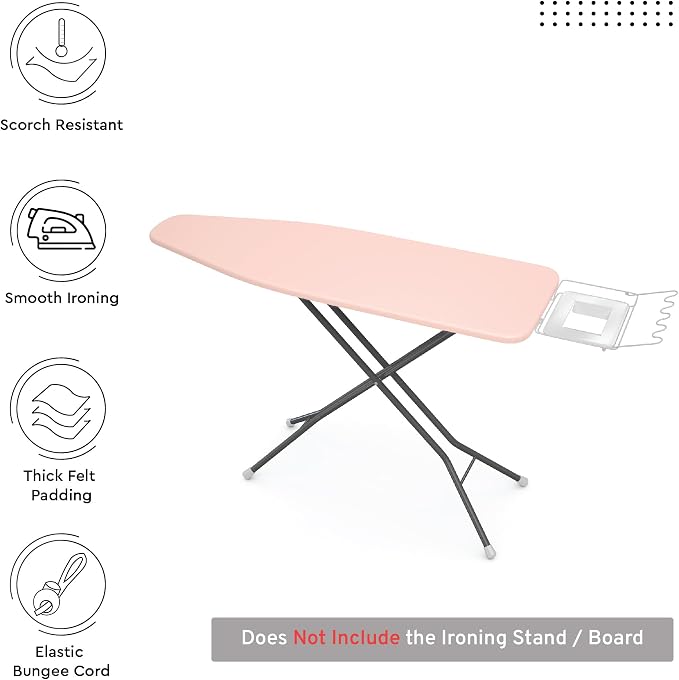 Encasa XO Ironing Board Cover and Pad 54"x15" - 4mm Felt Large Iron Board Cover - Image 2