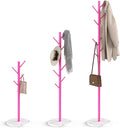 Coat Rack with Natural Marble Base, Metal Freestanding Coat Rack with 8 Hooks by HzTinT
