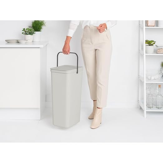 Brabantia Sort & Go Kitchen Recycling Bin | L / 10.6 Gal / 40L | Light Gray | - Image 2