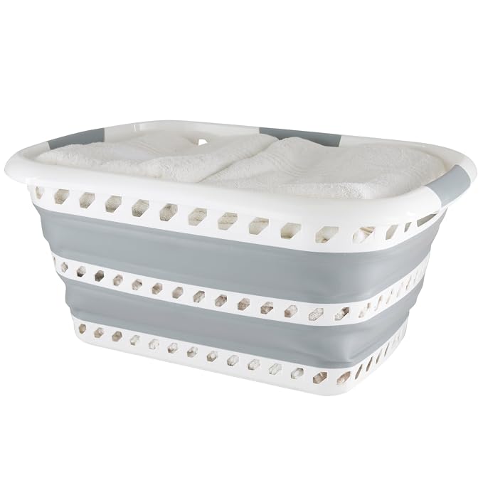 Collapsible Laundry Basket | Portable | Space Saver Storage | Hold 2 Loads | - Image 5