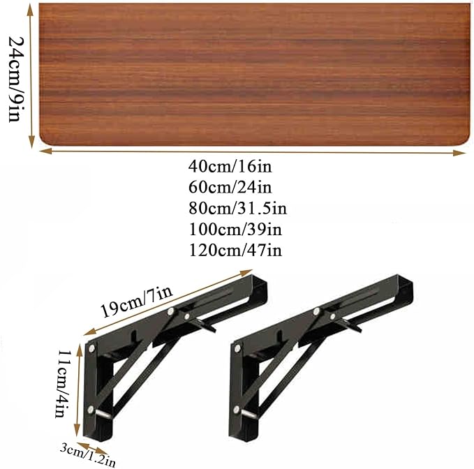 Laundry Room Folding Table, Fold Down Table Wall Mounted, Wall Mounted Folding - Image 2