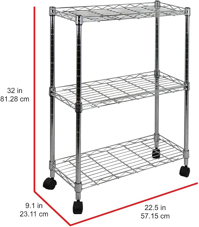 Oceanstar 3-Tier Shelving All-Purpose Utility Cart - Image 5