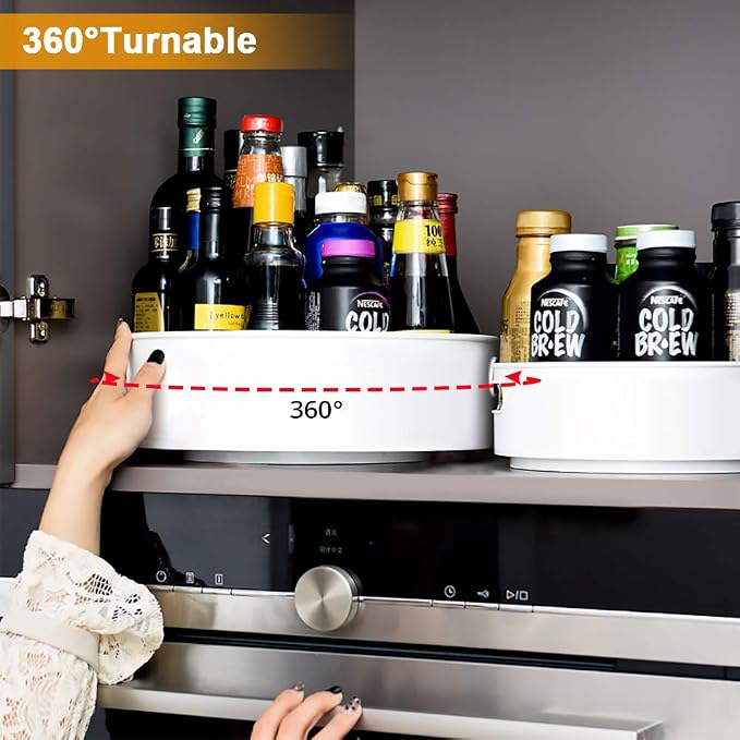 Semlos 2 Packs Lazy Susan Turntable Cupboard Organizer, Revolving Under-Sink - Image 6