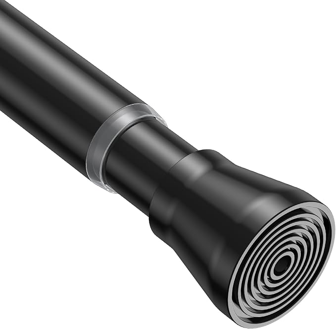 1Pack Black Tension Curtain Rod by MEXAUSPRINGCURTAINRODS