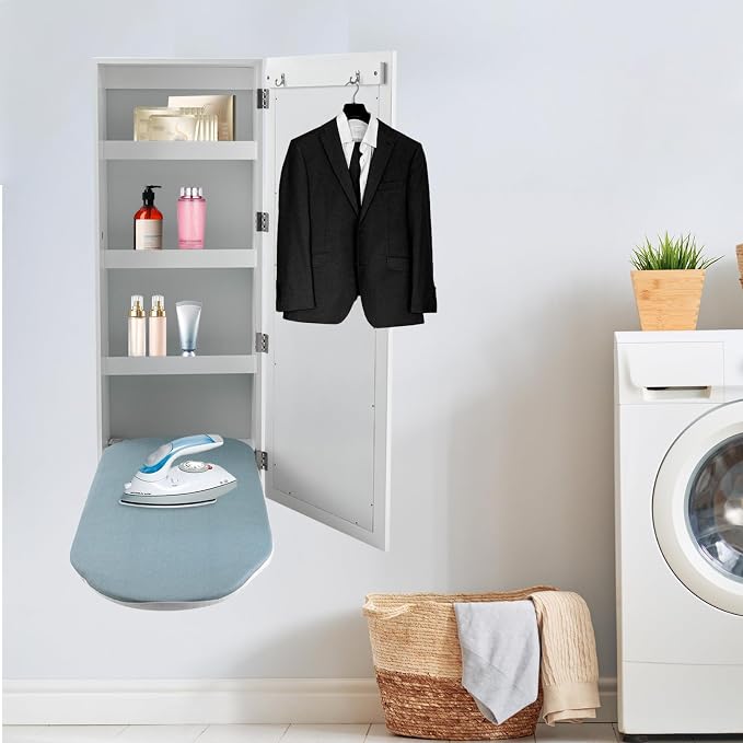 Ironing Board Cabinet, Wall Mount, 14.18*7.09*43.3inch, Modern Style, Swivel - Image 7