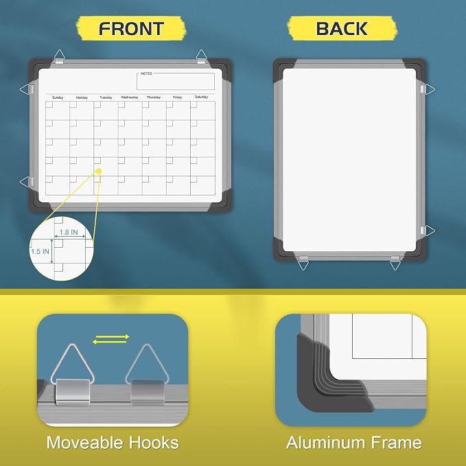 2 Pcs Dry Erase Calendar Whiteboard - Image 2