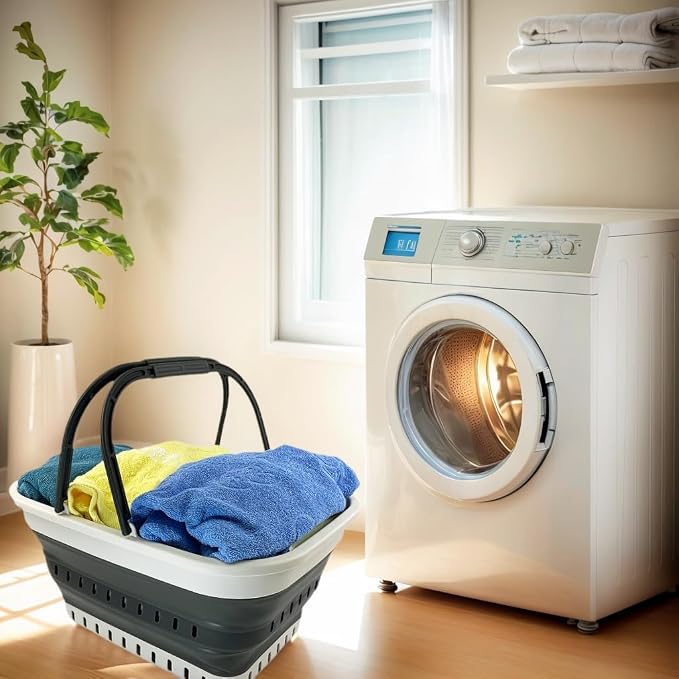 SAMMART 26L Collapsible Plastic Laundry Basket - Image 2
