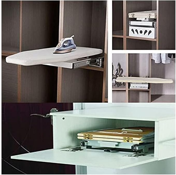 Ironing Board Wooden Folding Ironing Board Rotatable 180° Drawer Ironing - Image 6