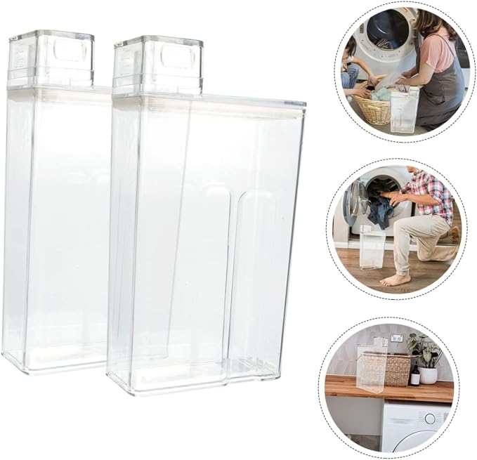 2Pcs Transparent Lotion Bucket for Laundry Detergent Storage Durable and - Image 2