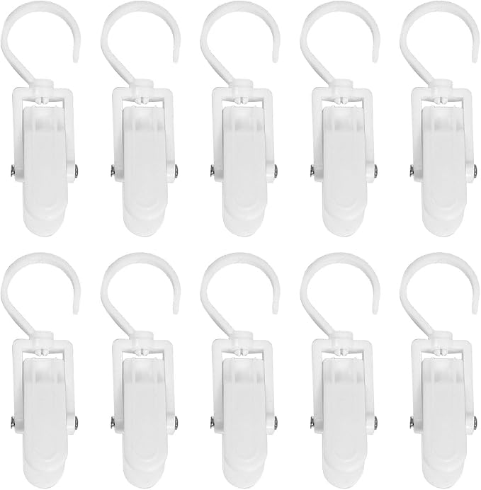 10pcs Clothes Pins Clips with Hook, Rotatable Strong Load Bearing Clothes Line by Unknown