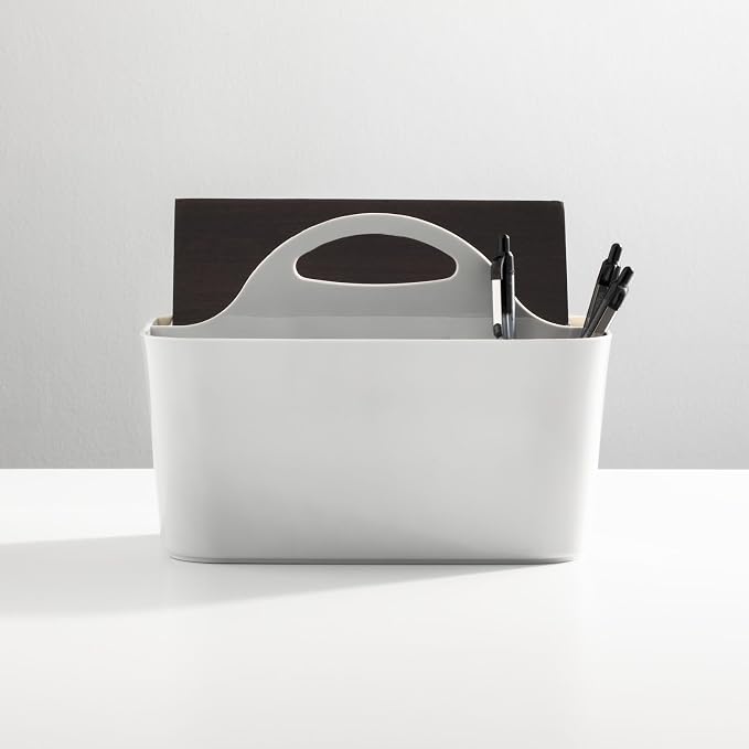 mDesign Plastic Small Office Storage Organizer Utility Tote Caddy - Image 3
