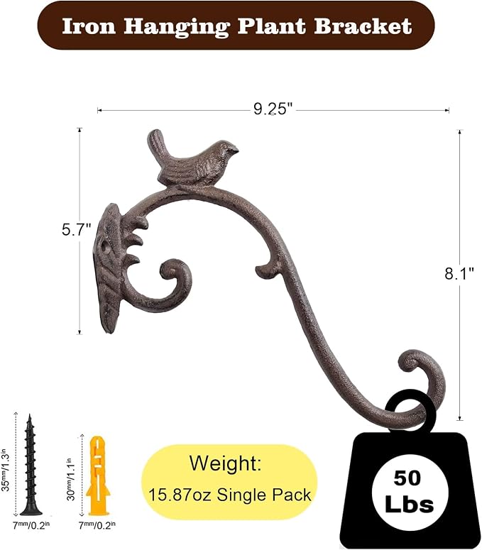 Z metnal Cast Iron Plant Hanger - Image 2