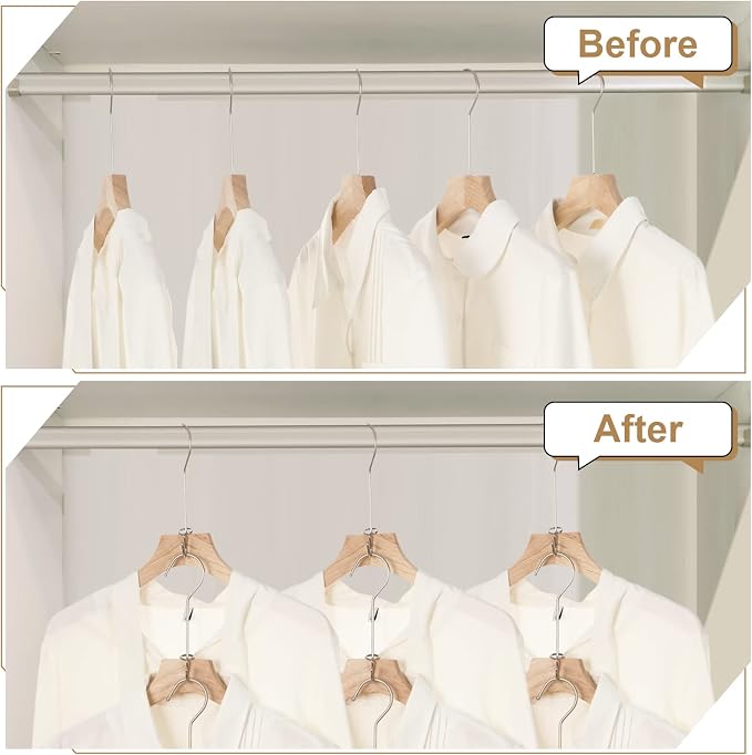 Sosation 45 Pcs Clothes Hanger Extender Connector Hooks Space Saving Hooks - Image 3