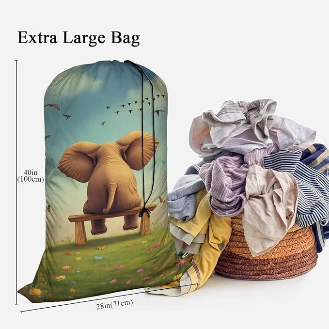 Swono Cute Elephant Large Travel Laundry Bag - Image 3