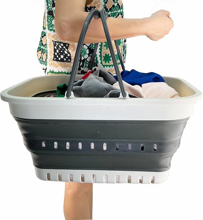 SAMMART 26L Collapsible Plastic Laundry Basket - Image 7