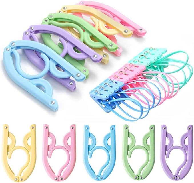 20 PCS Travel Hangers with 12 Pcs Clips by Trubetter
