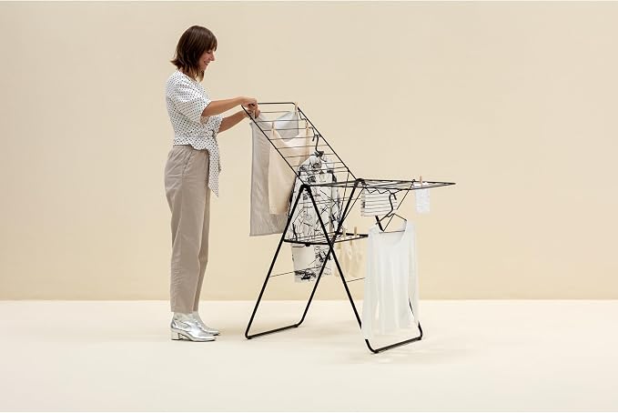 Brabantia HangOn Clothes Drying Rack | 67ft | Matt Black | Large Indoor Clothes - Image 2