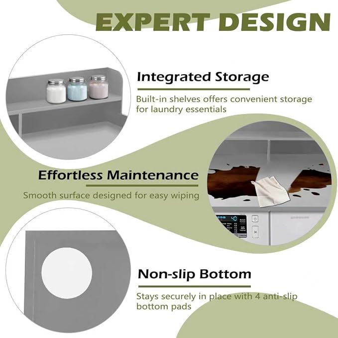 Royxen Laundry Countertop with Storage Universal Fit, Washer and Dryer - Image 4
