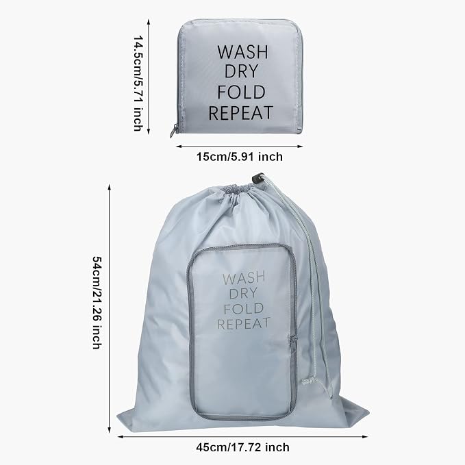 2 Pcs Travel Laundry Bag Washable Dirty Clothes Bag - Image 2