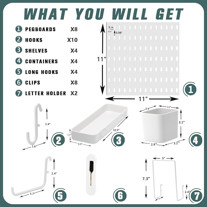 Pegboard Combination Kit, Wall Mounted Storage Set - Image 2