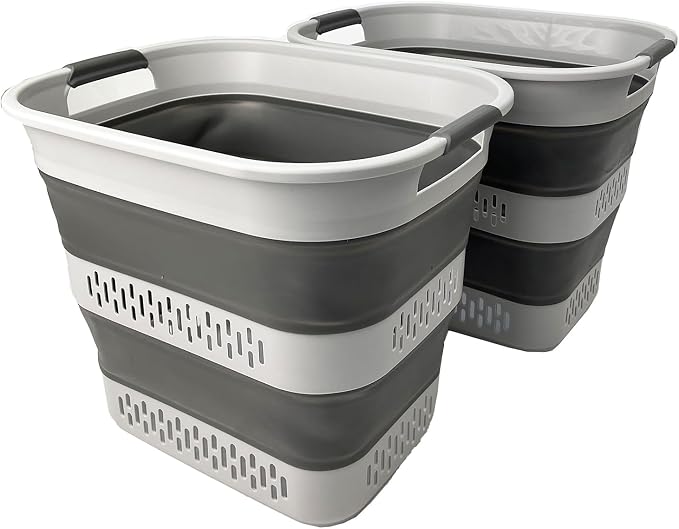 SAMMART 40L Collapsible Plastic Laundry Basket by SAMMART