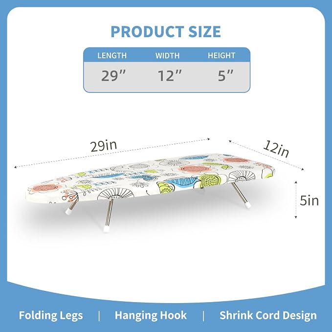 Tabletop Ironing Board 12"x29" – Portable Folding Ironing Board - Image 2