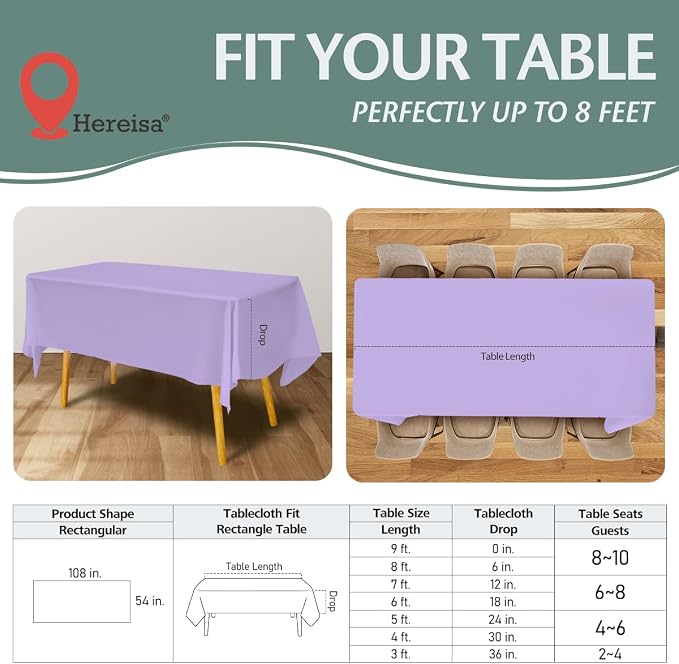 Disposable Plastic Tablecloth 54x108 Inch Rectangle - Image 2