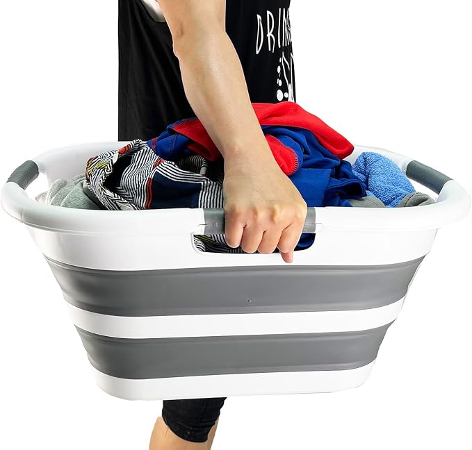SAMMART 30L Collapsible Plastic Laundry Basket/Washing Tub - Image 6