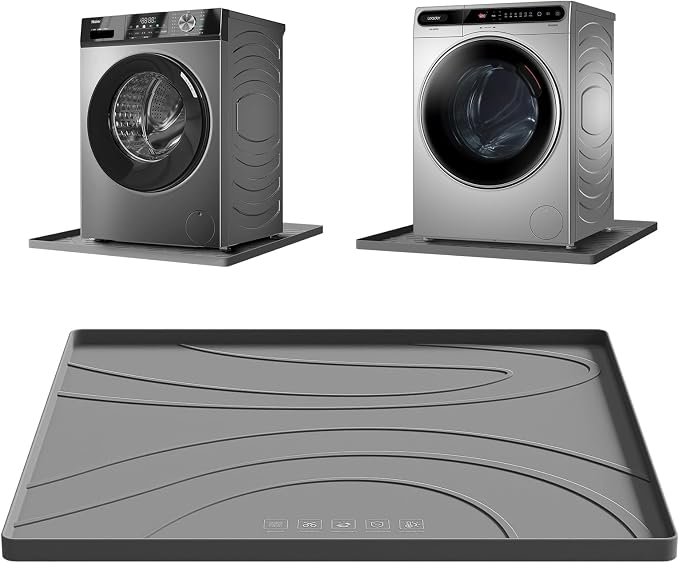Washing Machine Drain Pan Silicone mat – 26.5x26.5 Inch Non-Slip Waterproof by EWX
