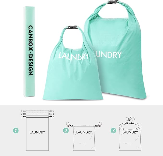 2 Pack Travel Laundry Bag, Nylon Washing Bags - Image 6