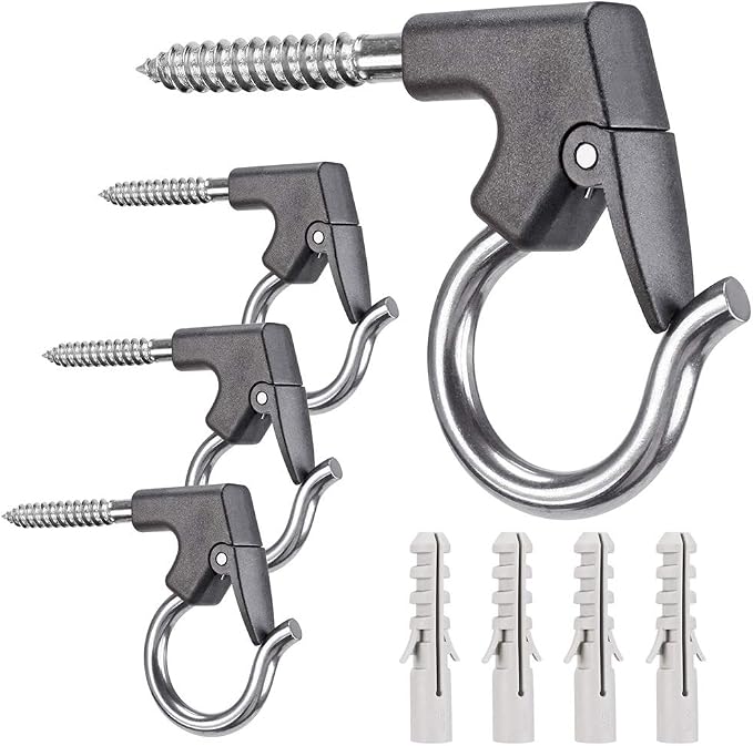 SELEWARE 4" Windproof Wall Mount Hanging Hooks by SELEWARE