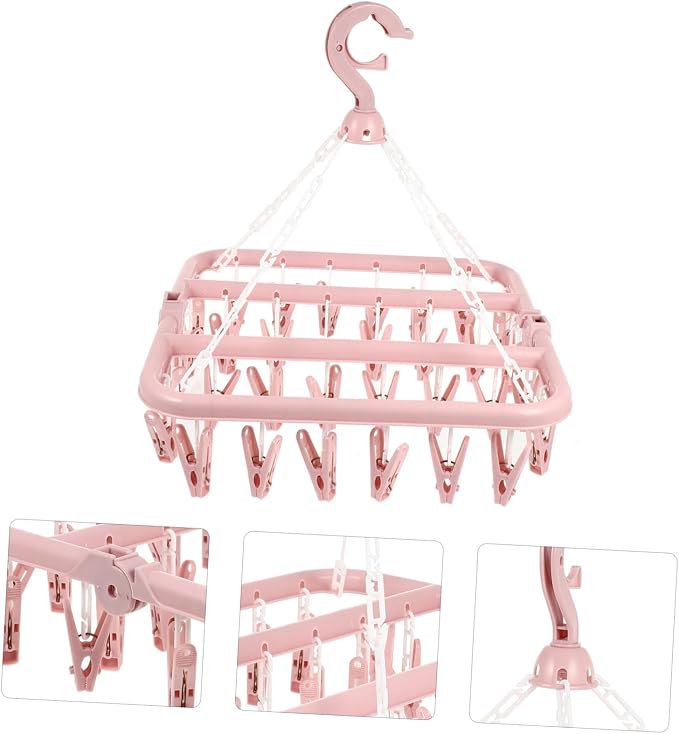 Uv Pile Strong Steel Spring Drying Rack Rotating Hook Space-Saving - Image 2