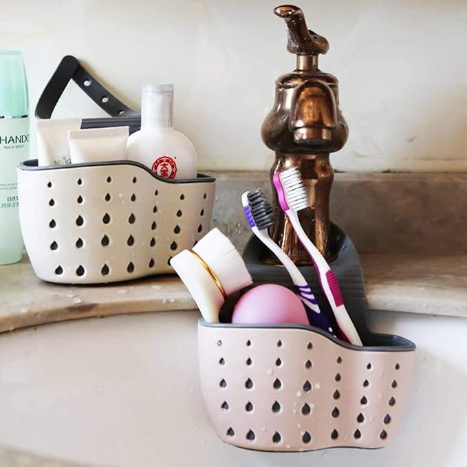 VANVENE Kitchen Sink Shelf Soap Sponge Drain Rack Holder Double Decker Hanging - Image 4