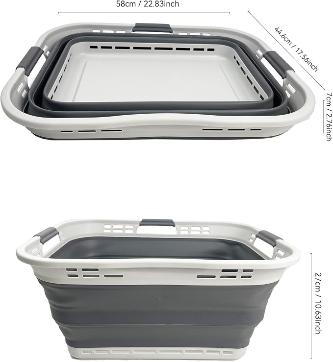 SAMMART 42L Collapsible Plastic Storage Basket - Image 3