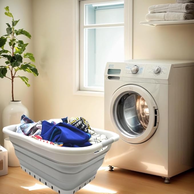 SAMMART 41L Collapsible Plastic Laundry Basket - Image 2