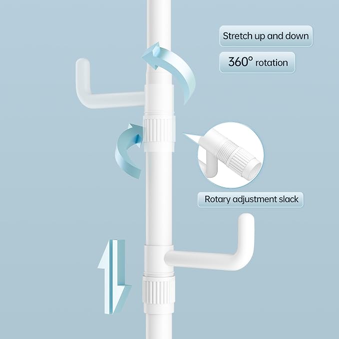 Easy to Setup Adjustable Clothes Stand Space Saving Drying Rack Coat Hanger DIY - Image 5