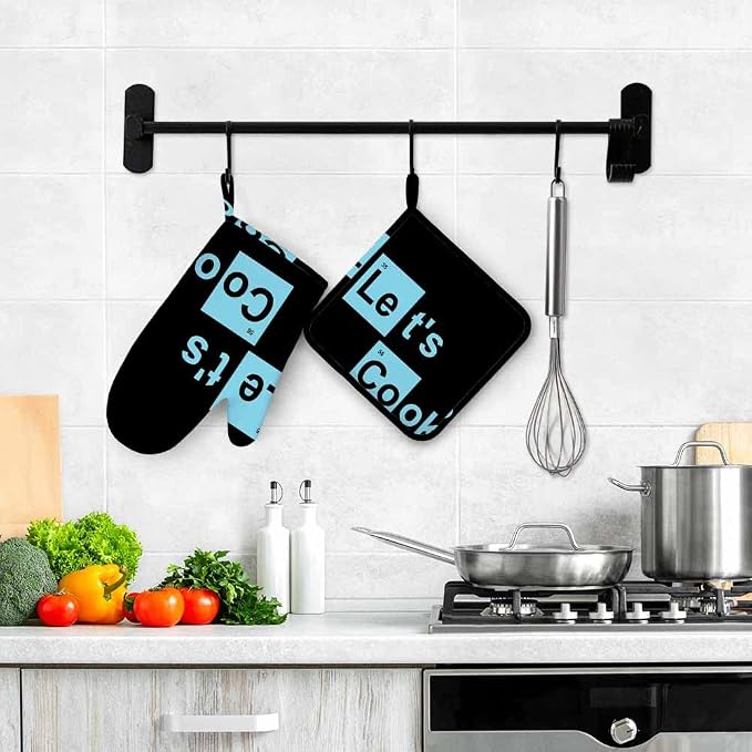 Mxocom Let's Cook Silicone Oven Mitts and Pot Holders Sets Breaking Bad - Image 4