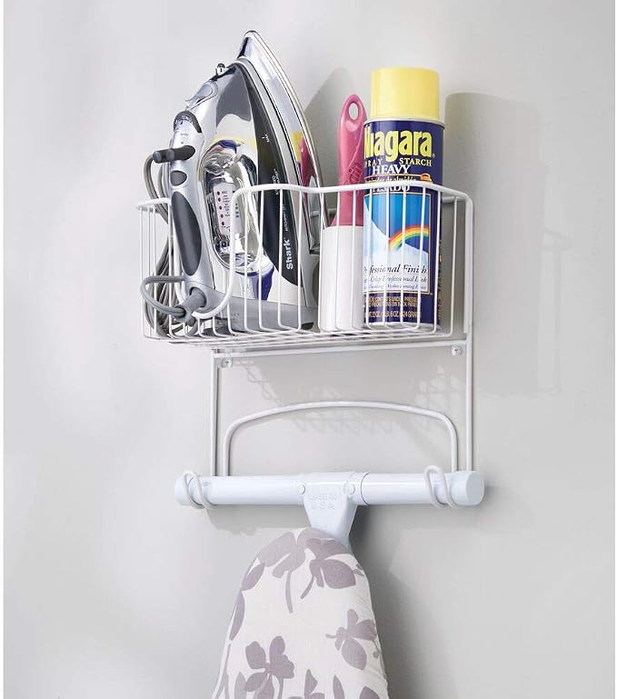 mDesign Wall Mounted Ironing Board Holder - Image 2