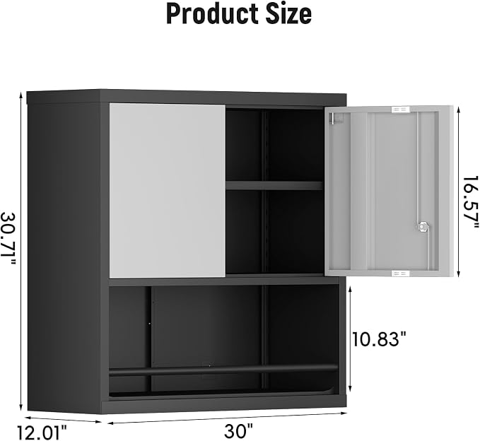Locking Cabinet, Metal Garage Storage Cabinets - Image 3
