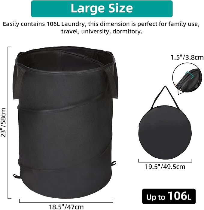 BATTOO 106L Collapsible Laundry Baskets - Image 3
