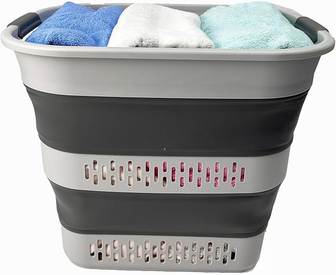 SAMMART 40L Foldable Plastic Laundry Basket by SAMMART