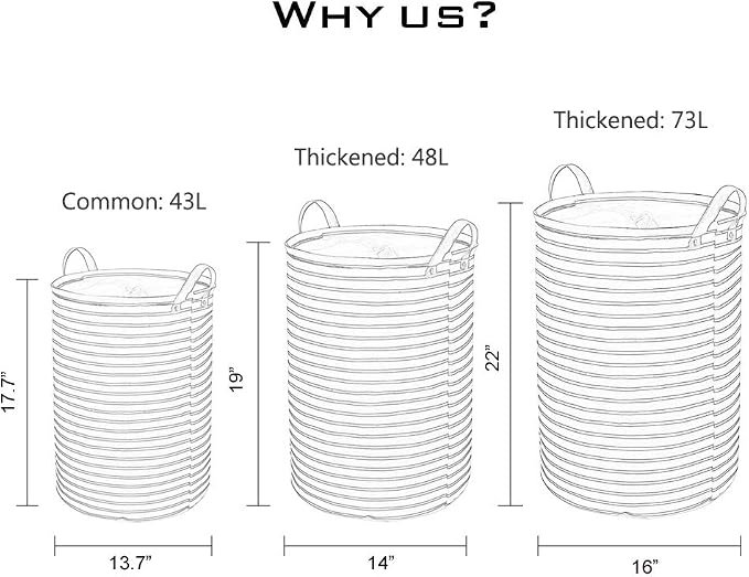 Large Laundry Hamper, Removable Laundry Basket, foldable fabric laundry basket - Image 4