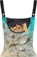 Starfish Shell Print Clothespin Bag Hanging Storage Organizer 14.5 X 12 Inch by LJMKZJN