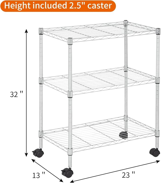3-Tier Metal Wire Shelving Unit - Image 2