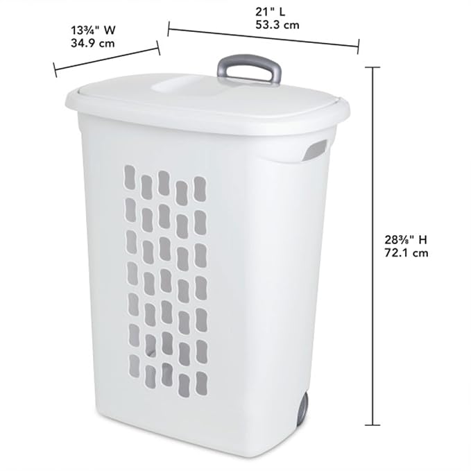 Sterilite 9-Pack Ultra Wheeled Hamper, Laundry Basket w/Flip-Top Lid & - Image 2
