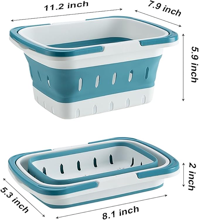2 Pack Portable Shower Caddy Tote, Plastic Storage Collapsible Basket - Image 2