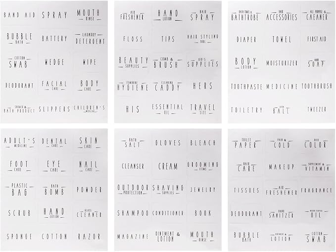 ONLYKXY Clear Big Preprinted Minimalist Bathroom Organize Label Beauty Makeup - Image 4